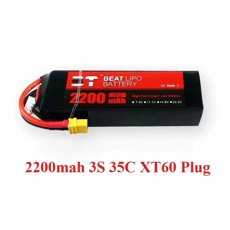 RC LiPo Battery 11.1V 2200mAh 3S 35C T / XT60 for Glider EPP Skylark M4-FPV250