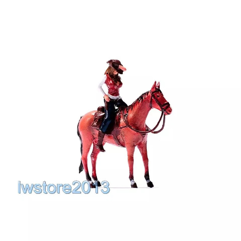 1/64 1/87 1/43 1/18 1/24 Cowgirl Horse Scene Miniatures Figures Model For Cars