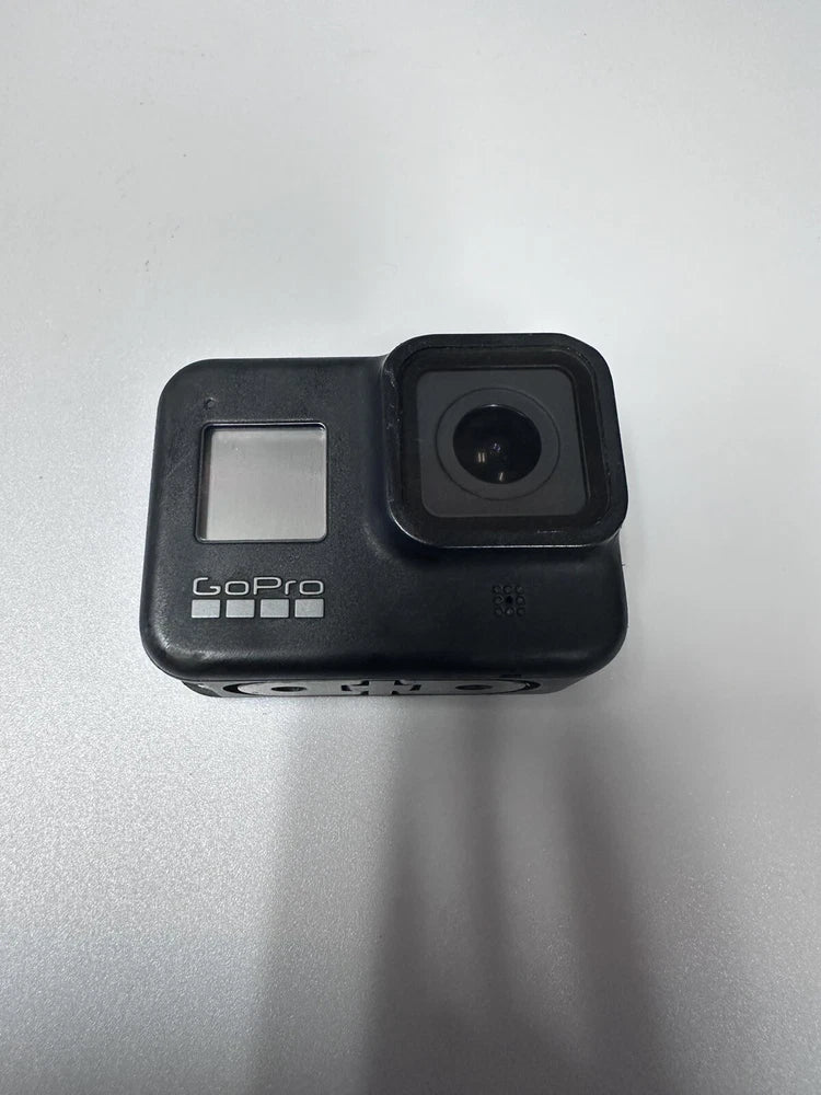 Black GoPro HERO8 action camera housing with rear lens