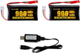 7.4V 900mAh 30C Lipo Battery with JST Plug for UDI U829A U829X MJX X600 Remote