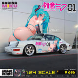 MIKU Anime Wrap Waterslide Decal White Toner CUSTOM 1/24 RC Model Diecast #686