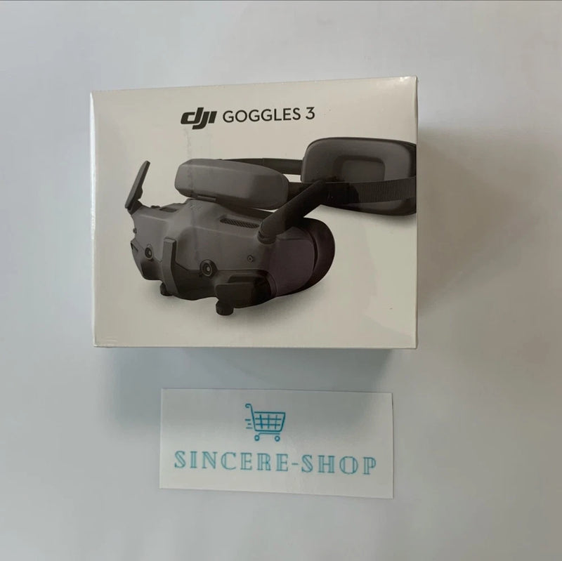 DJI Goggles 3 FPV headset box with headset illustration