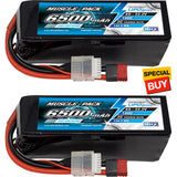 NHX Muscle Pack 6S 22.2V 6500mAh 100C Lipo Battery (2) w/ DEANS Connector Battery