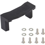 Aluminum RC servo mount bracket with screws and washers, dark gray