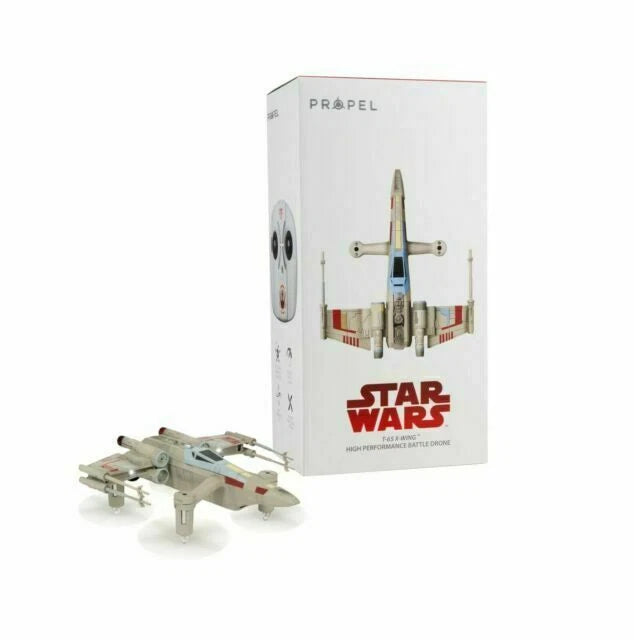 PROPEL X-Wing style battle drone with four engines and propeller, with retail box.