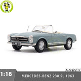 1/18 Mercedes Benz 230 SL 1963 W113 Norev 183992 Horizon Blue Diecast Model Car