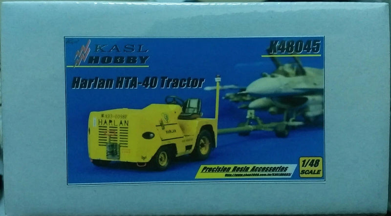 1/48 Harlan HTA-40 tractor model kit box with MD-1 towbar accessories
