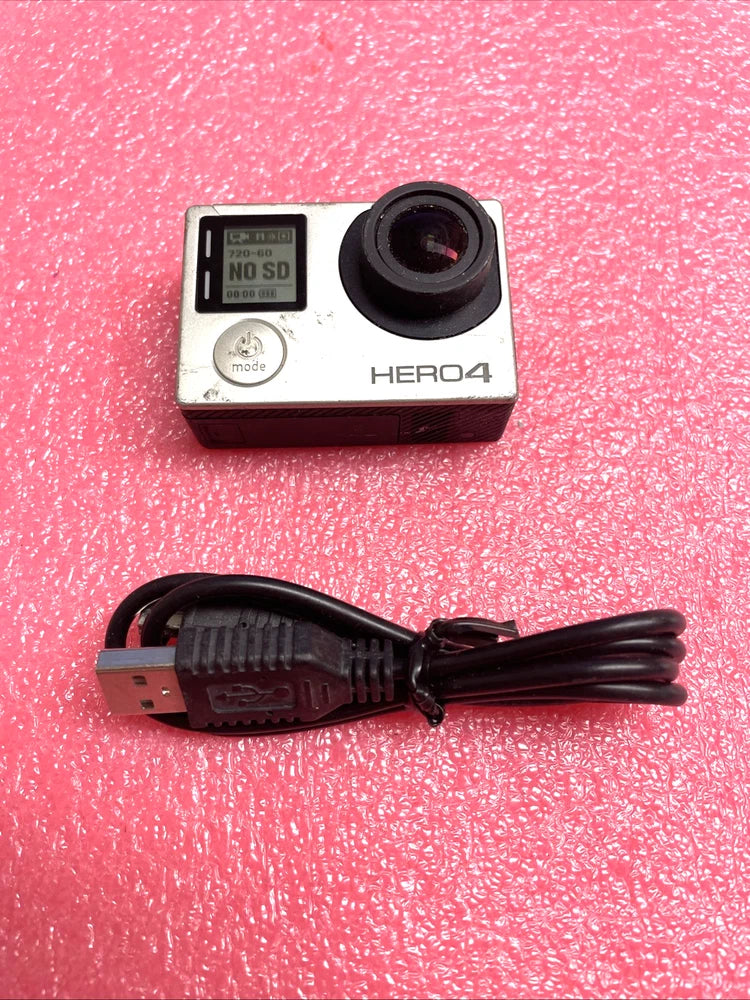 WORKING GoPro HERO 4 Action Camcorder Camera Silver .