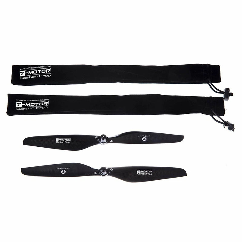 Gloss black carbon fiber propeller set with T-MOTOR markings