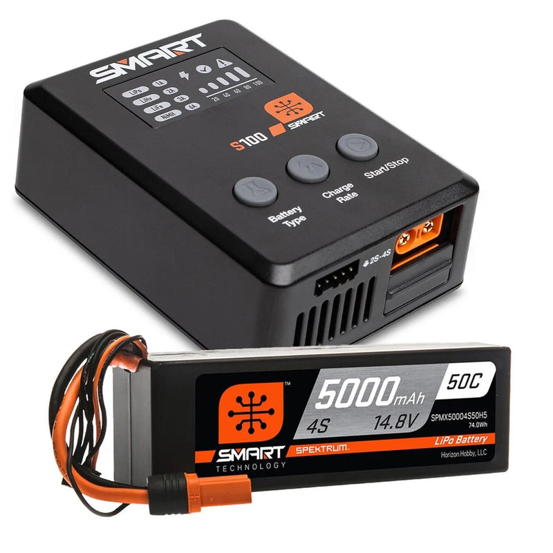 Spektrum Smart Powerstage Surface Bundle: 5000mAh 4S 50C LiPo Battery (IC5) Battery