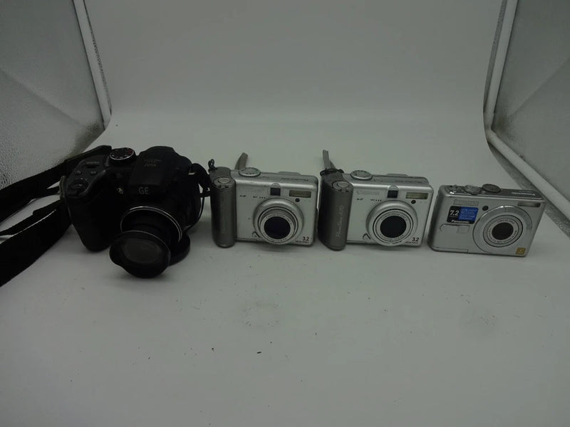 Lot of 4 GE X500 Canon Powershot A70 Panasonic DMC-LS75 Camera See Description