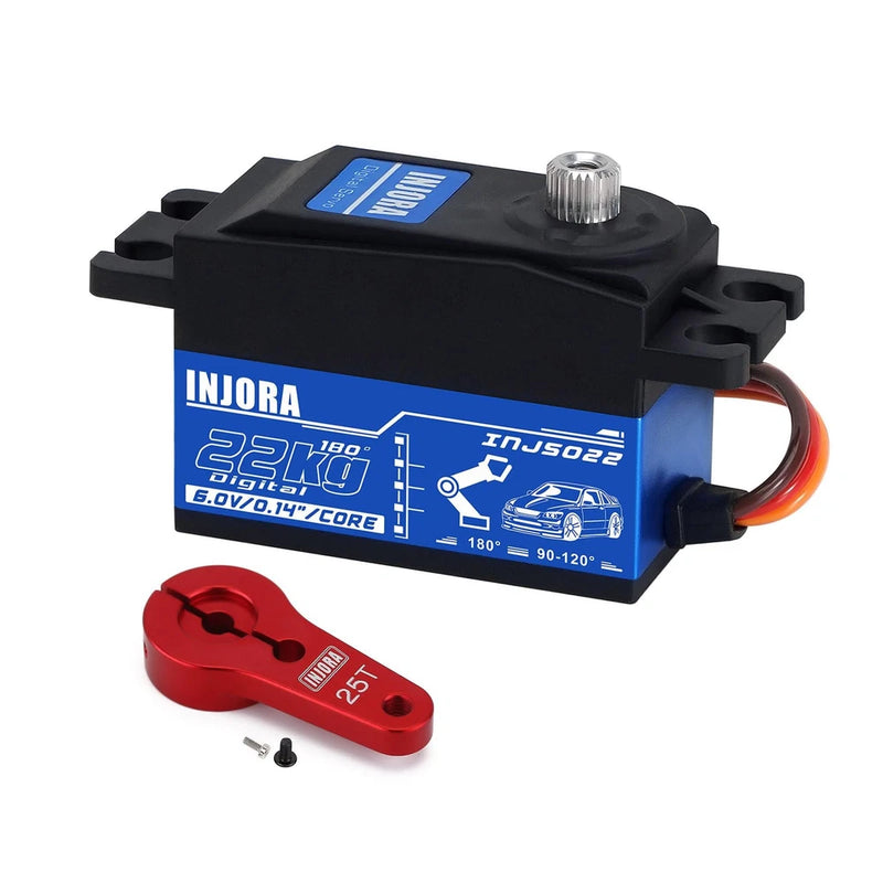 Low Profile 22KG Digital Servo & 25T Horn for 1/10 RC Car Upgrade