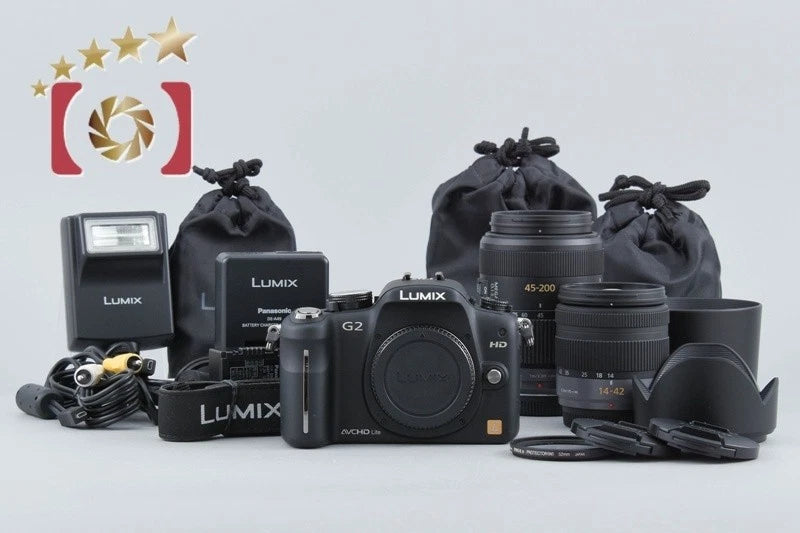 Used Panasonic LUMIX DMC-G2 Double Zoom Lens Kit, Comfort Black, With Very Low