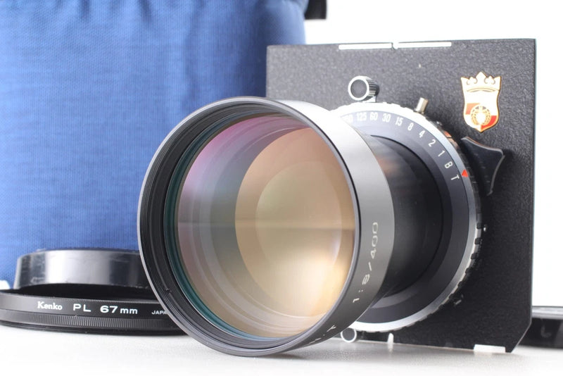 **Top Mint** Fujifilm Fujinon-T 400mm F8 Lens w/ Copal Shutter 4x5 Board Pouch