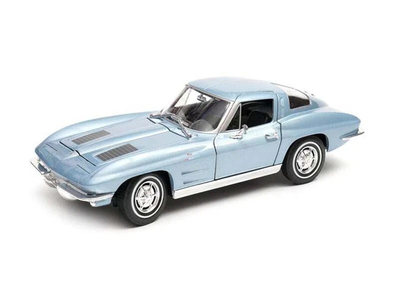 1963 Chevrolet Corvette Light Blue Diecast 1:24-1:27 Scale Model Welly 24073LTBL