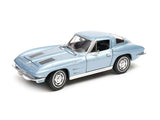 1963 Chevrolet Corvette Light Blue Diecast 1:24-1:27 Scale Model Welly 24073LTBL