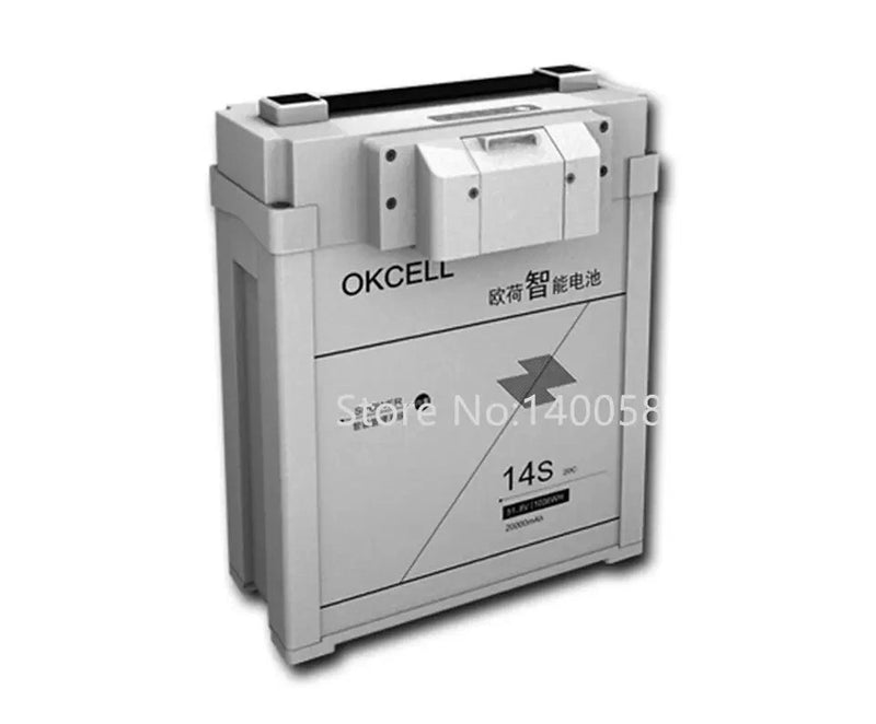 OKCELL 51.8V 14S UAV drone battery pack in rectangular gray enclosure