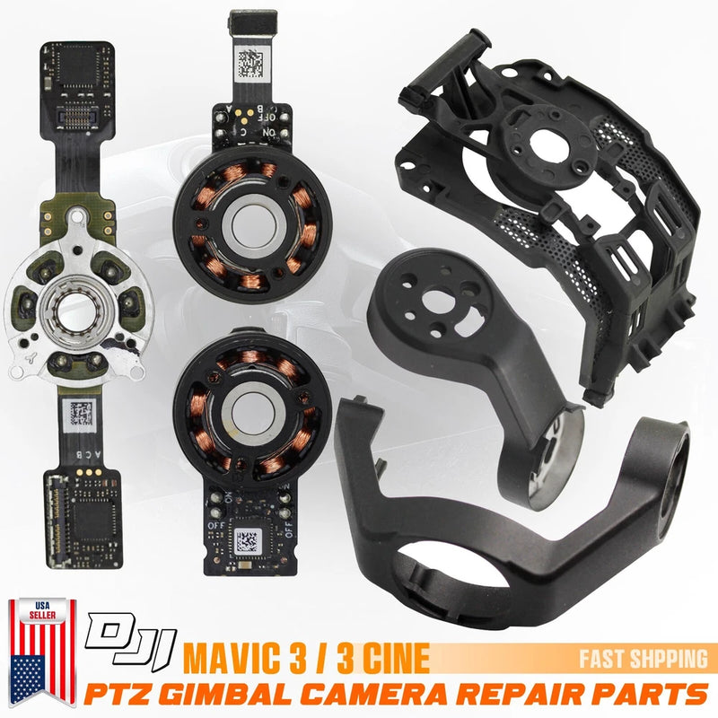 PTZ gimbal camera yaw/roll/pitch motor arm bracket with circuit boards and rings