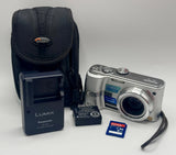 Panasonic LUMIX DMC-TZ1 Digital Camera + Battery Charger 8GB SD Card Case TESTED
