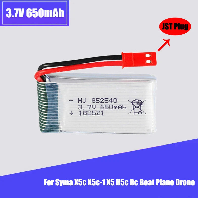 3.7v 650mAh JST Plug 852540 Rechargeable Battery for RC Quadcopter Helicopters