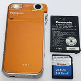 Panasonic D-Snap SV-AS10 2.0MP Digital Camera Orange Tested W/ Battery & SD Card