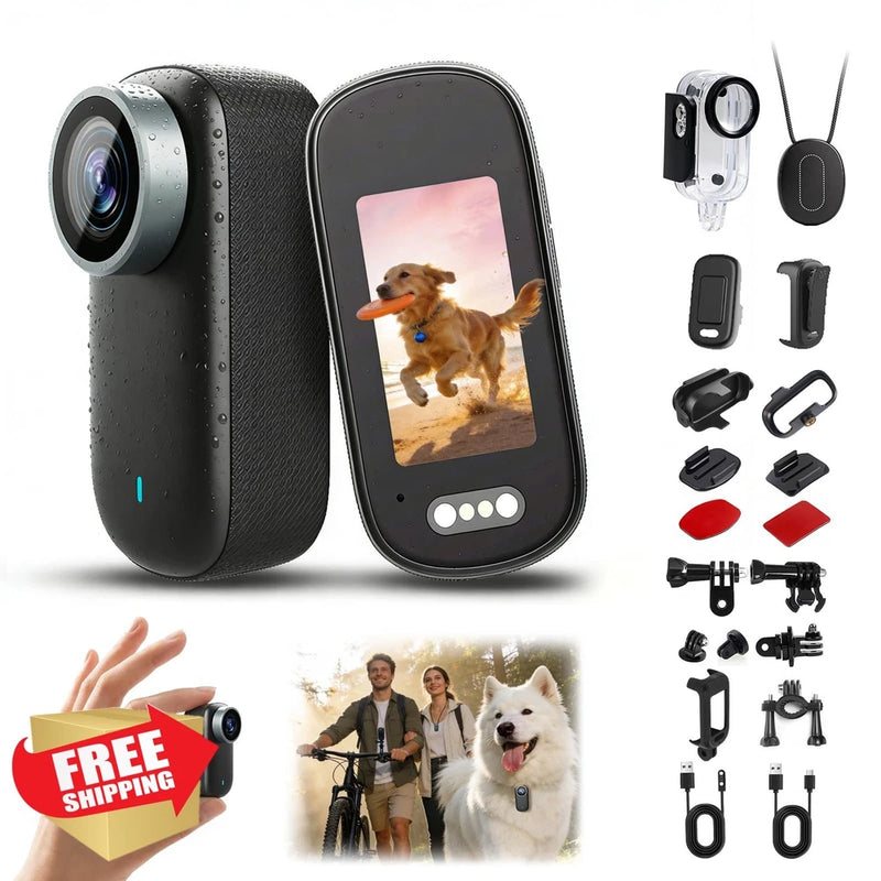 DOLLRANK 4K Mini Body Camera with 1.47" Screen and WiFi, Vertical/Horizontal ...