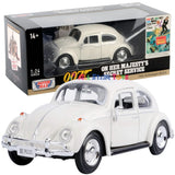 1966 VOLKSWAGEN BEETLE WHITE JAMES BOND 007 1/24 DIECAST MODEL BY MOTORMAX 79854