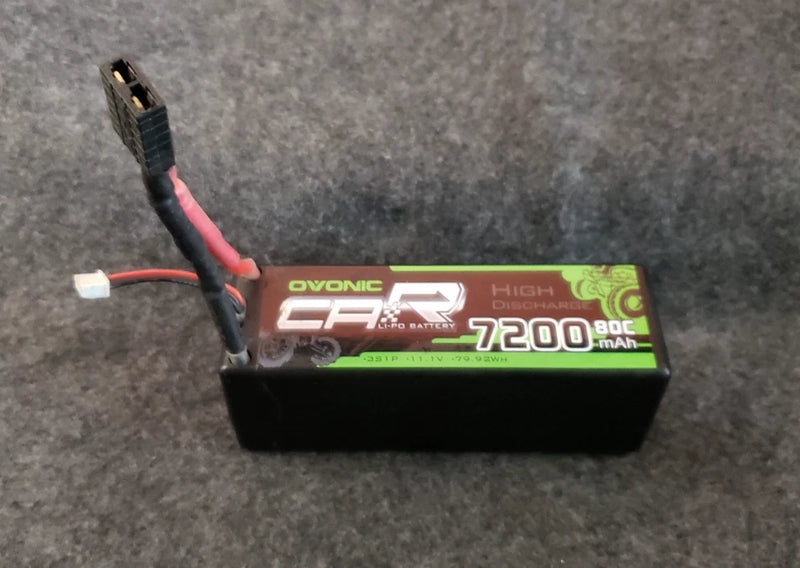 Ovonic 11.1V 80C 4S 7200mAh Lipo Battery for 1/10 RC Car plane Boat (C1B4) Battery