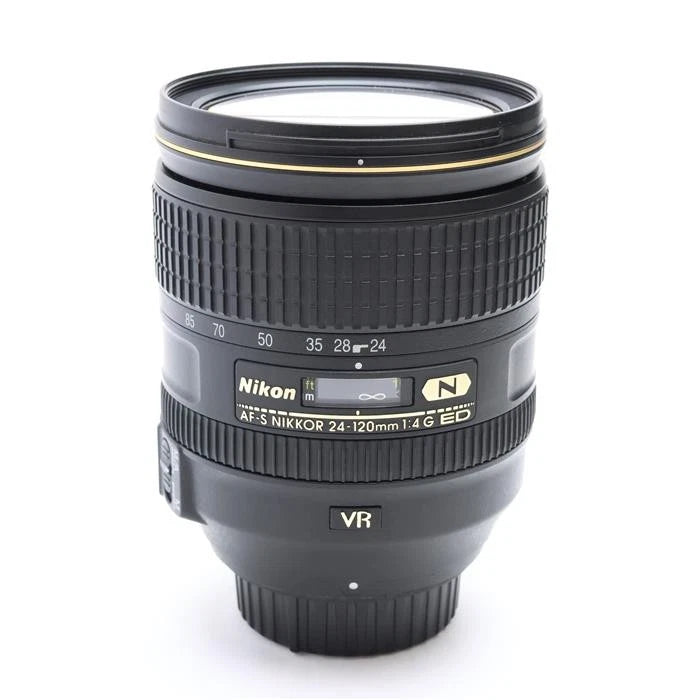 Nikon AF-S NIKKOR 24-120mm F/4G ED VR zoom lens, black with VR badge