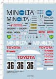 Detail Up 1/24 1988 MINOLTA 88C-V Racing Sports Car Markings Water Slide Decal