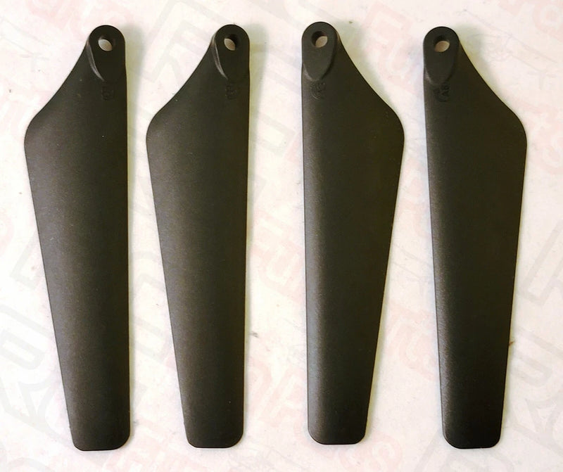 RC drone propeller blades, black, set of four with mounting holes