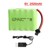 1x 6v 2400mAh Ni-MH AA Battery For Rc toys Cars For Rc Boat Rechargeable Battery Battery