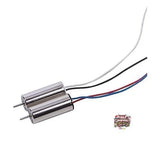 Holy Stone drone motor with two cylindrical housings and red, blue, black wires