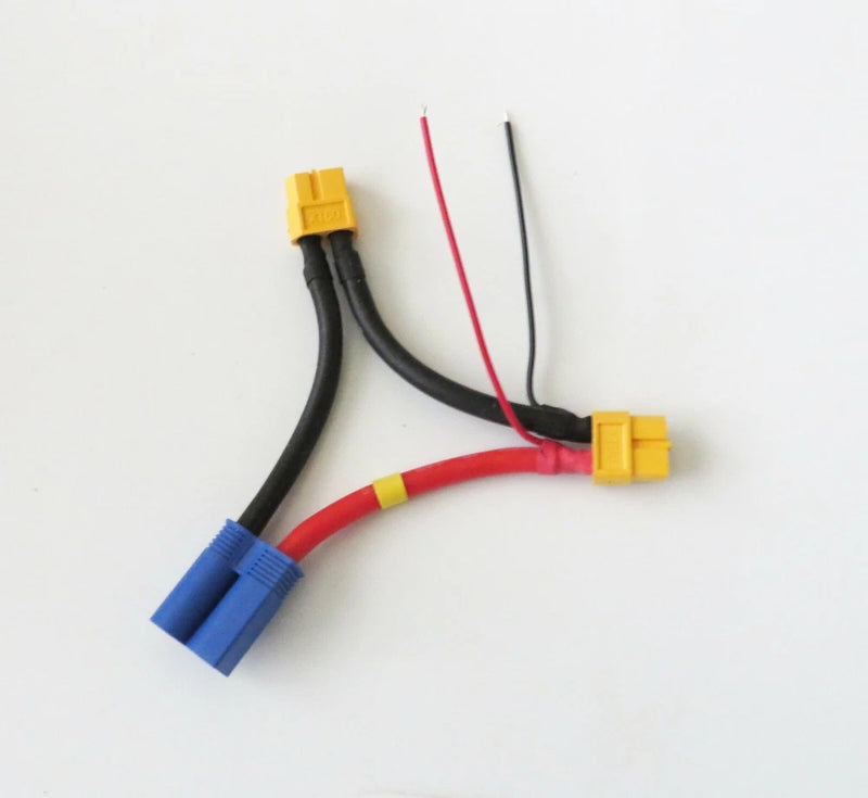 Series-Male EC5 to 2 Female XT60 10 AWG with 22awg leads off xt60