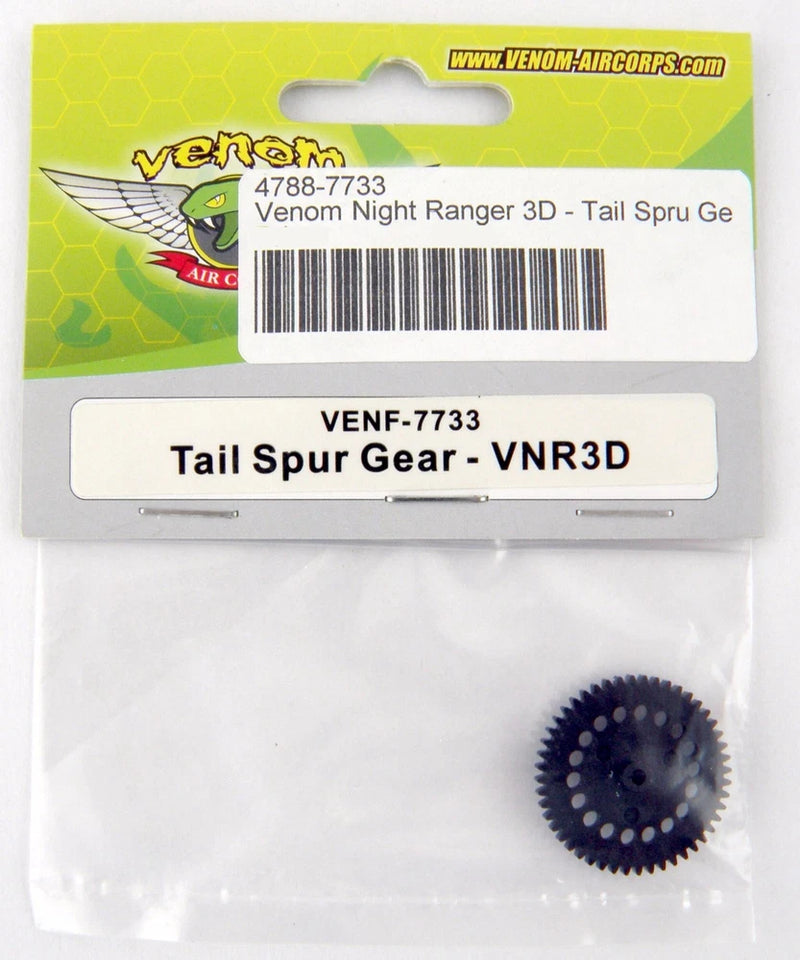 Venom Night Ranger 3D tail spur gear, dark plastic RC helicopter replacement part