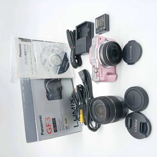 Panasonic Lumix GF3 Mirrorless Camera Kit 2 Lenses 1269 Shots New with Box