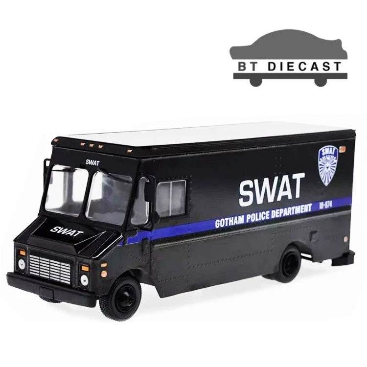 GREENLIGHT 1993 GRUMMAN OLSON 1/43 DIECST MODEL GOTHAM POLICE SWAT BLACK 86355