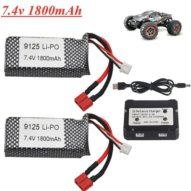7.4V 1800mAh Lipo Battery for WLTOYS A959-B A969-B A979-B K929-B 144001 RC Cars