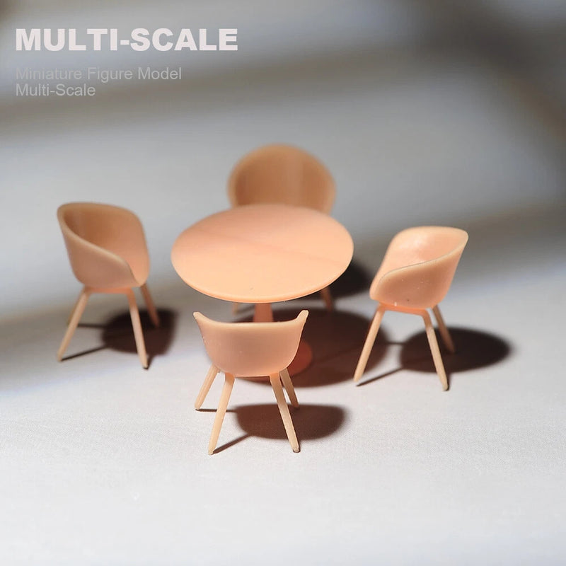 5pcs 1/43 1/64 1/87 Miniature Table Chair Scene Figure For Car Vehicle Model