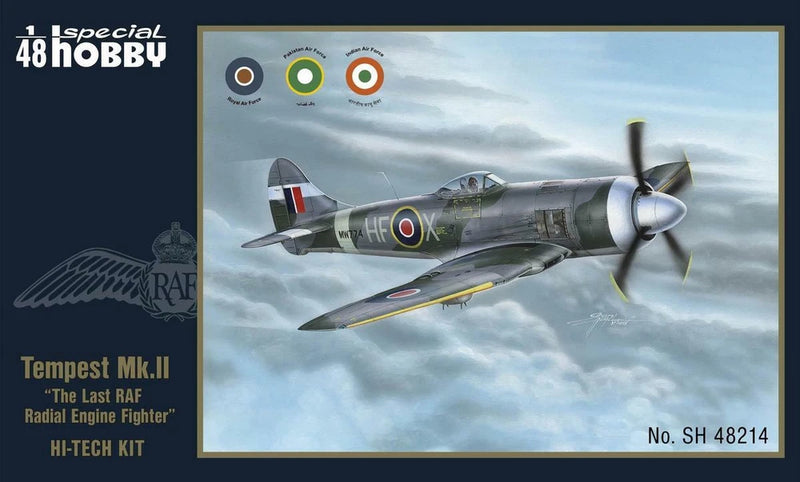 Hawker Tempest Mk.II model kit box with RAF fighter aircraft and radial engine art