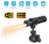 WiFi Helmet Camera & Flashlight, HD 1080P, 64GB M-SD Included-Bike Motorcycle