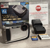 Fujifilm FinePix XP150 Waterproof 14MP Camera 5x Zoom Silver Box/SD Card CIB