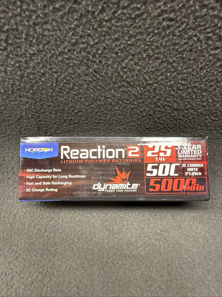 Dynamite 7.4V 5000mAh 2S 50C Reaction 2.0 Hardcase LiPo Battery EC5 DYNB5025H5
