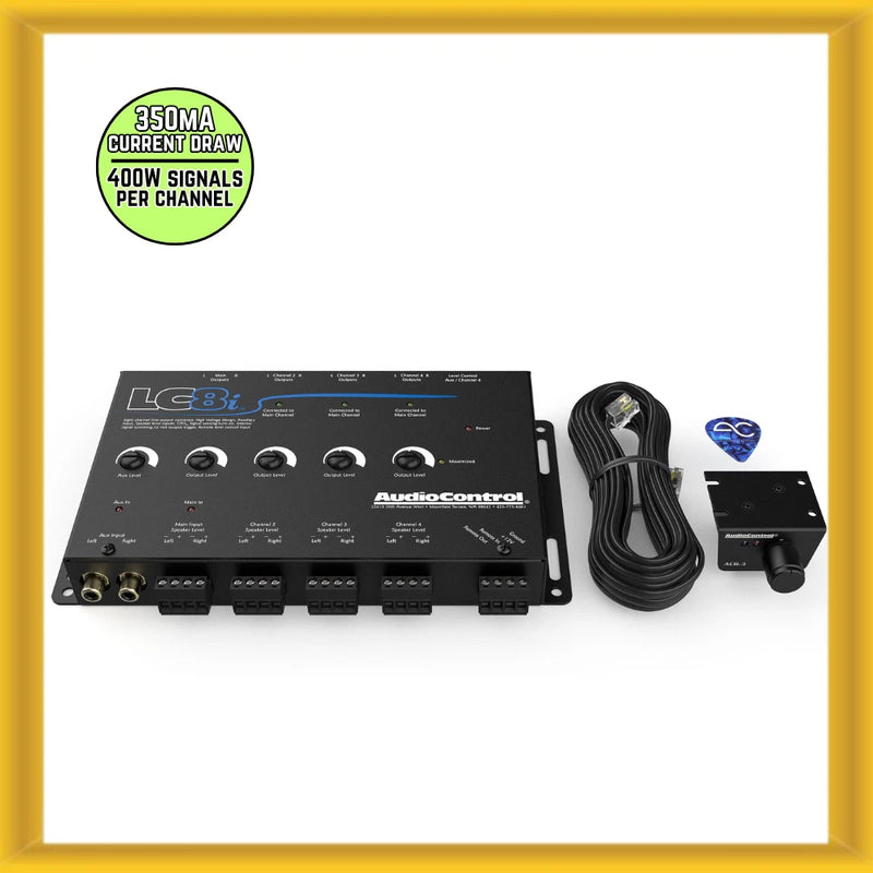 AudioControl LC8i 8-Channel Line Out Converter with Auxiliary Input (Black) NEW