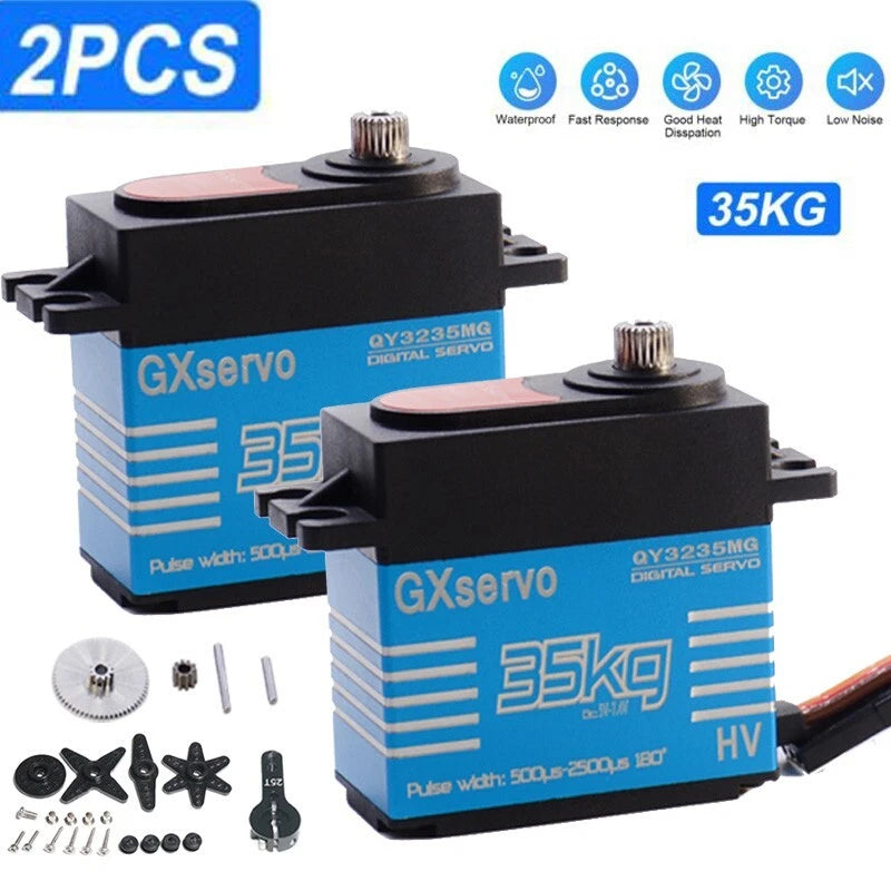 2PACK 35KG-pro Metal Gear Digital Servo For RC Car Boot Hobby Free Extra Gear
