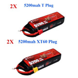 2pcs 5200mAh 11.1V 3S LiPo Battery 50C XT60/T for RC Helicopter Airplane Boat