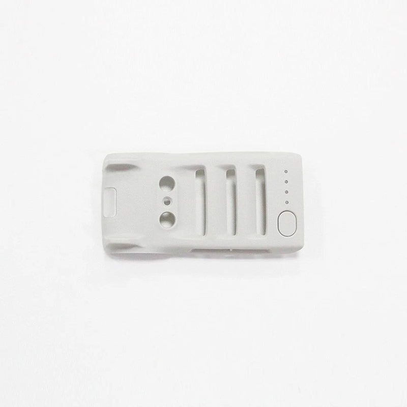 Drone lower fuselage shell cover, light gray plastic with ventilation and port cutouts