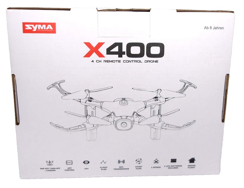 X400 4-channel mini remote control drone box with illustrated quadcopter