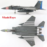 Hobby Master F-15C fighter jet model with gray fuselage and blue tail fin details
