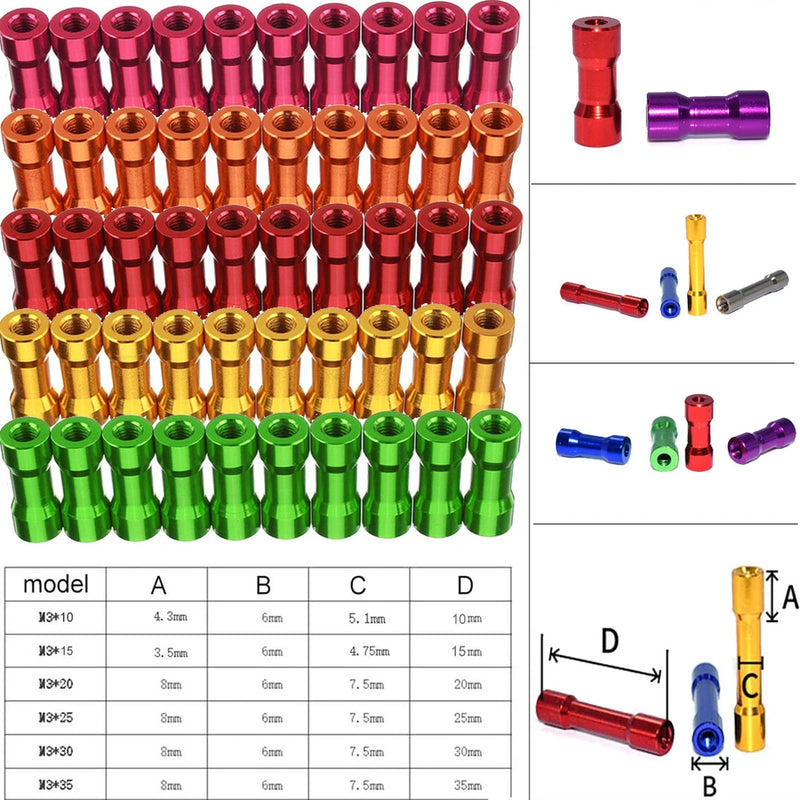 20x M3*10/15/20/25/30mm Alloy Standoff Spacer Column For FPV RC Drone Spare Part